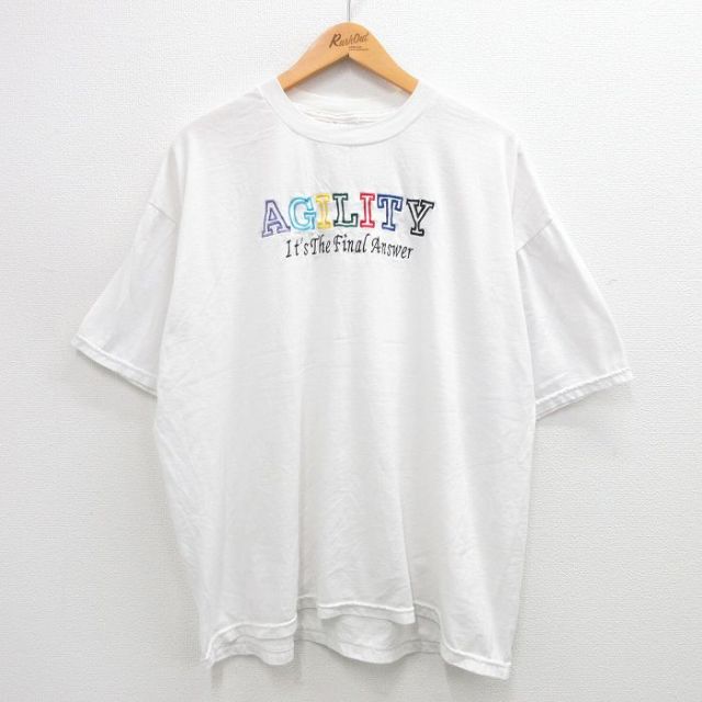 00s 半袖Tシャツ AGILITY刺繍 ホワイト XL | 古着