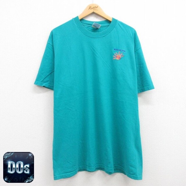 ヘインズ 00s 半袖Tシャツ 太陽 グリーン XL | 古着