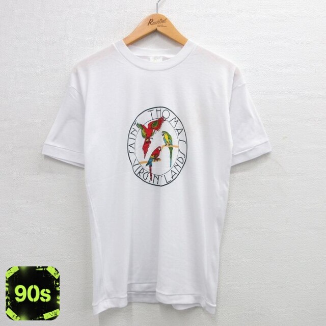 90s 半袖Tシャツ オウム ホワイト M | 古着