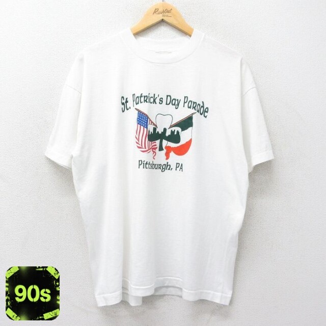 【50%OFF】フルーツオブザルーム 90s 半袖Tシャツ セントパトリックスデイ ホワイト XL | 古着