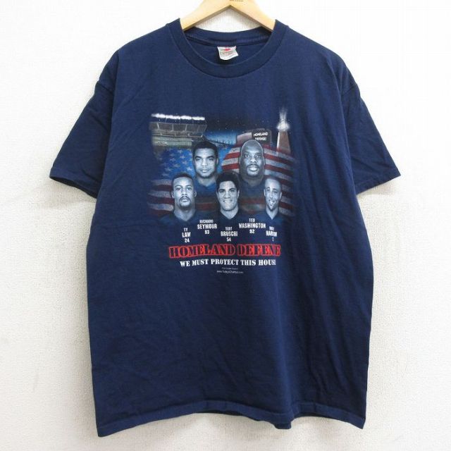 フルーツオブザルーム 00s 半袖Tシャツ NFL ニューイングランドペイトリオッツ ネイビー XL | 古着