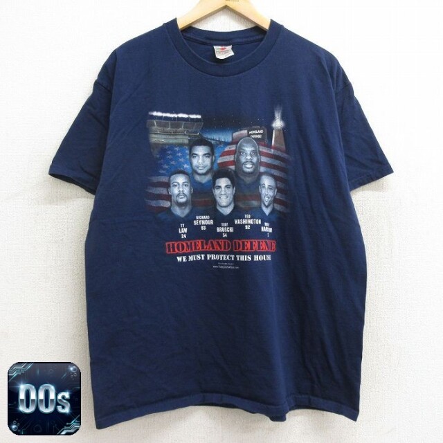【50%OFF】フルーツオブザルーム 00s 半袖Tシャツ NFL ニューイングランドペイトリオッツ ネイビー XL | 古着