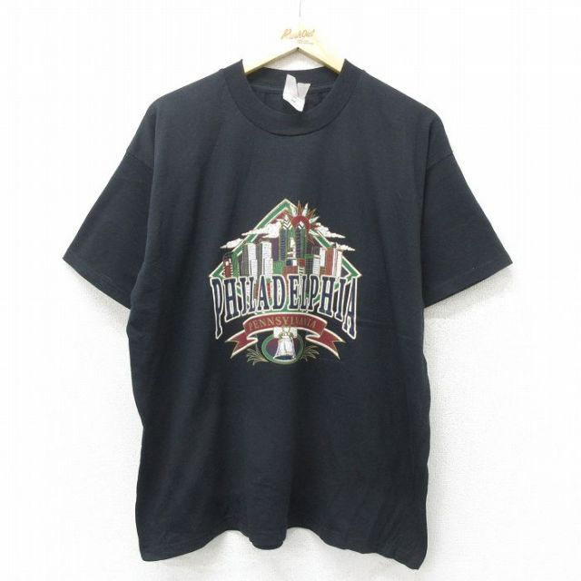 フルーツオブザルーム 00s 半袖Tシャツ フィラデルフィア ブラック XL | 古着