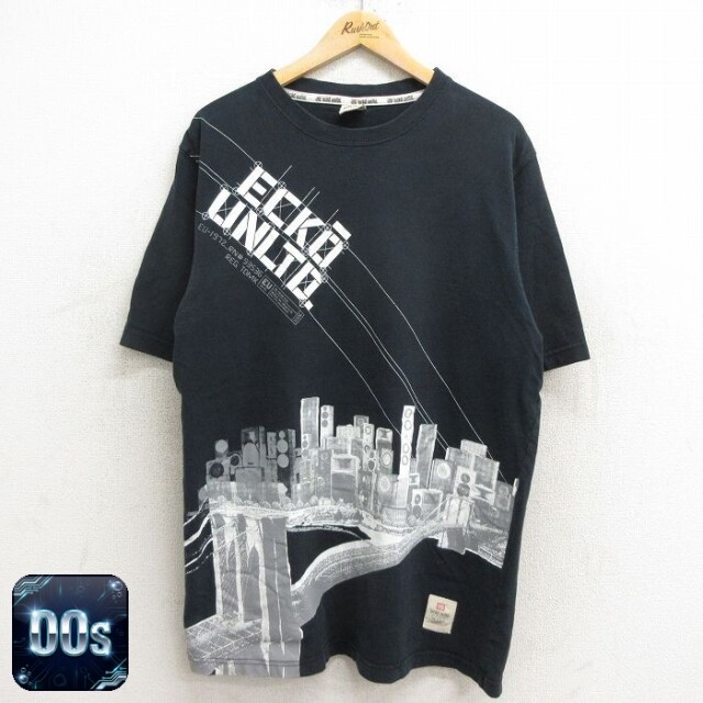 エコー 00s 半袖Tシャツ ビッグロゴ ブラック L | 古着