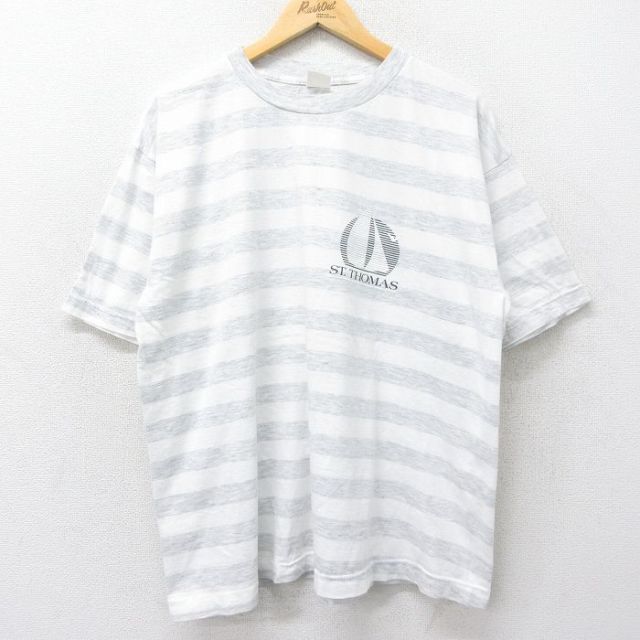 00s 半袖Tシャツ セントトーマス グレーボーダー XL | 古着
