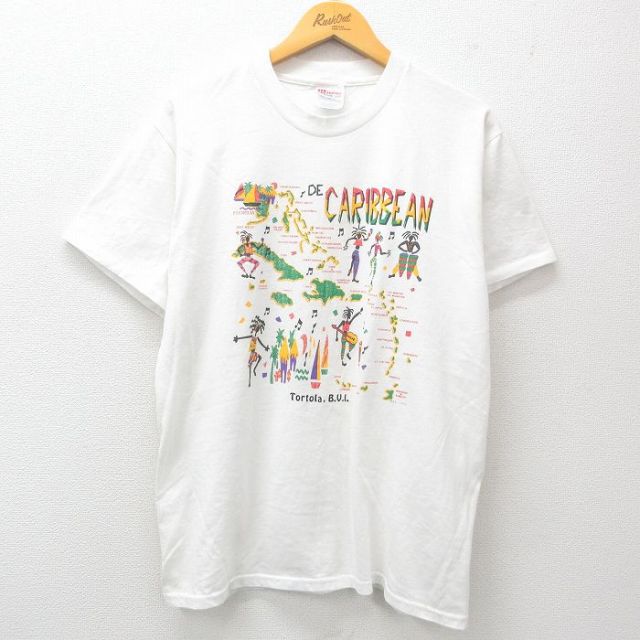 【50%OFF】ヘインズ 00s 半袖Tシャツ CARIBBEAN ホワイト M | 古着