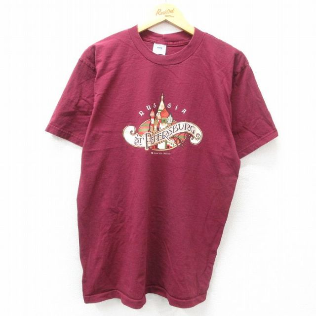 L★古着 半袖 ビンテージ Tシャツ メンズ 00年代 00s ピッツバーグ クルーネック エンジ 25mar29 中古
