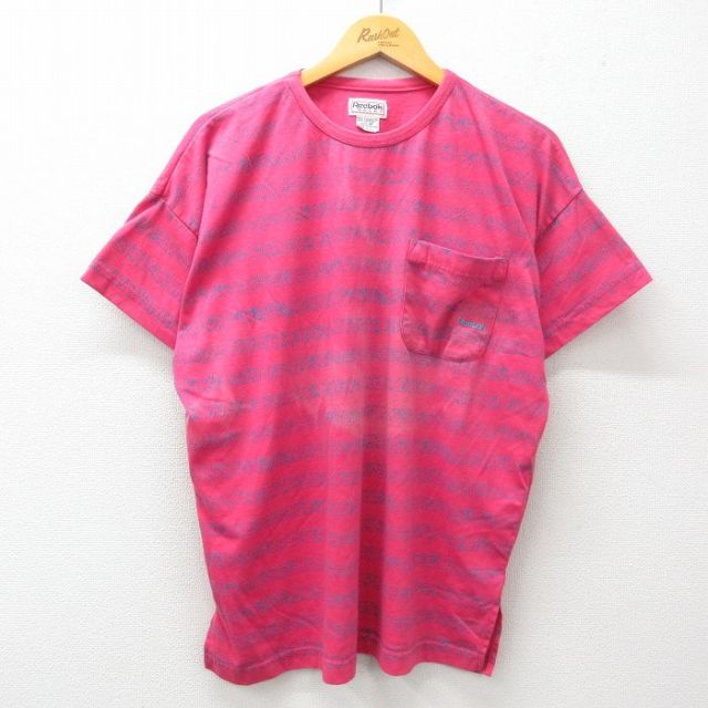 【50%OFF】リーボック 00s 半袖Tシャツ ワンポイントロゴ ピンク XL | 古着