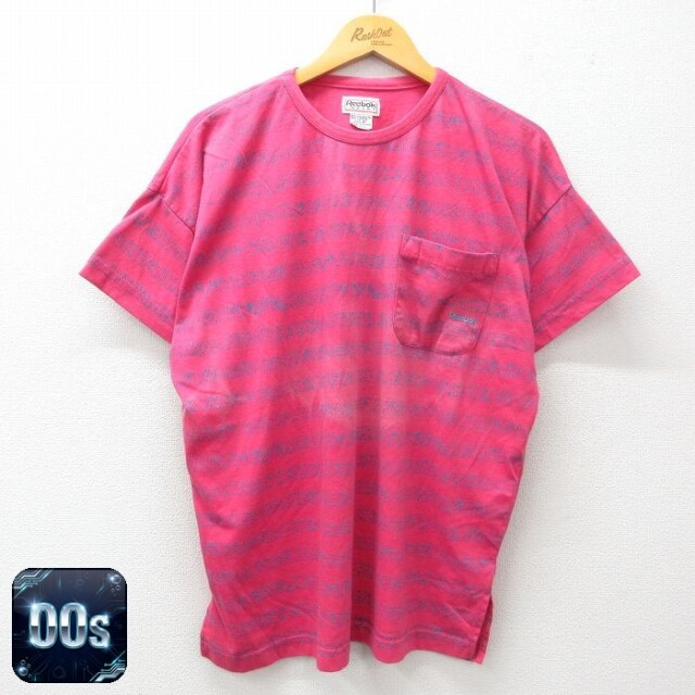 リーボック 00s 半袖Tシャツ ワンポイントロゴ ピンク XL | 古着