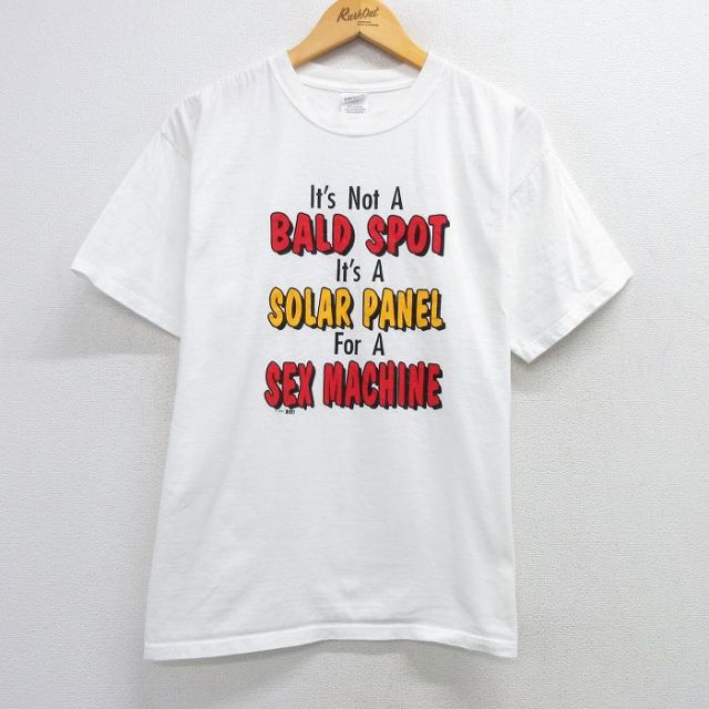 L★古着 半袖 ビンテージ Tシャツ メンズ 90年代 90s BAD SPOT コットン クルーネック 白 ホワイト 25mar29 中古