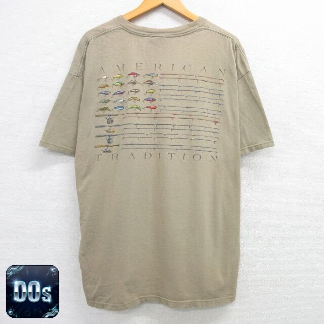 00s 半袖Tシャツ 釣り竿 ベージュ XL | 古着
