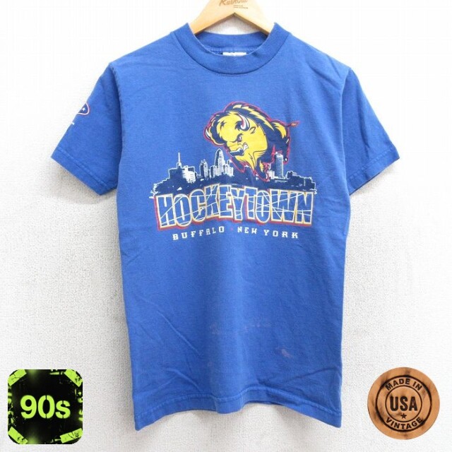 【50%OFF】バッファロー 90s 半袖Tシャツ ホッケー ブルー XS | 古着