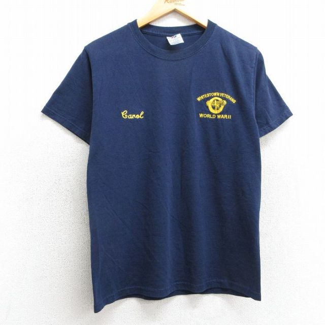 S★古着 ジャージーズ 半袖 ビンテージ Tシャツ メンズ 00年代 00s ミリタリー ホワイツタウン クルーネック 紺 ネイビー 25mar31 中古