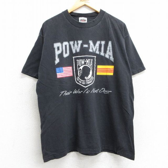 90s 半袖Tシャツ POW MIA ブラック XL | 古着