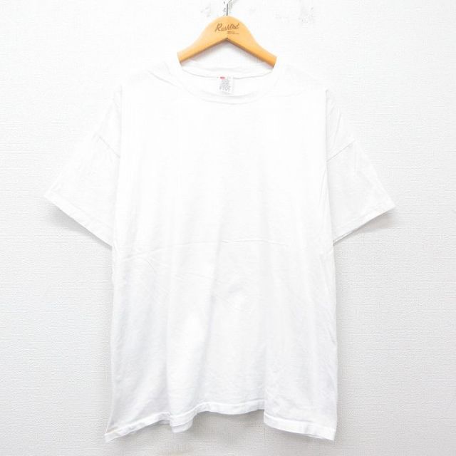 XL★古着 ヘインズ Hanes 半袖 ビンテージ Tシャツ メンズ 00年代 00s 無地 大きいサイズ コットン クルーネック 白 ホワイト 25apr02 中古