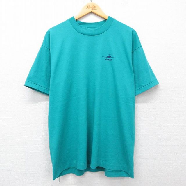 フルーツオブザルーム 90s 半袖Tシャツ 飛行機 ライトブルー XL | 古着
