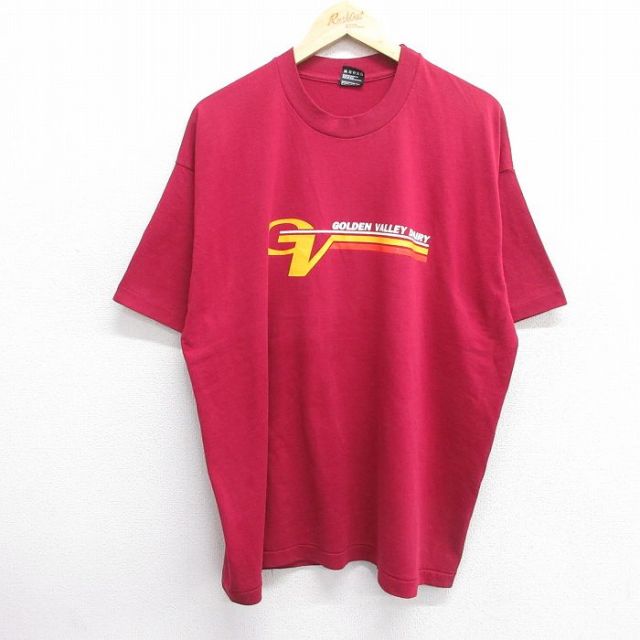 XL★古着 フルーツオブザルーム 半袖 ビンテージ Tシャツ メンズ 90年代 90s アイスクリーム 大きいサイズ クルーネック USA製 エンジ 【spe】 25apr03 中古
