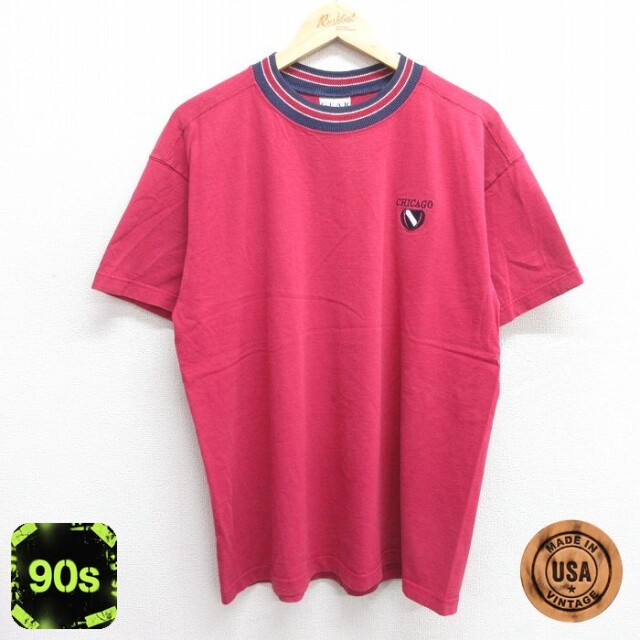シカゴ 90s 半袖Tシャツ バーガンディ L | 古着