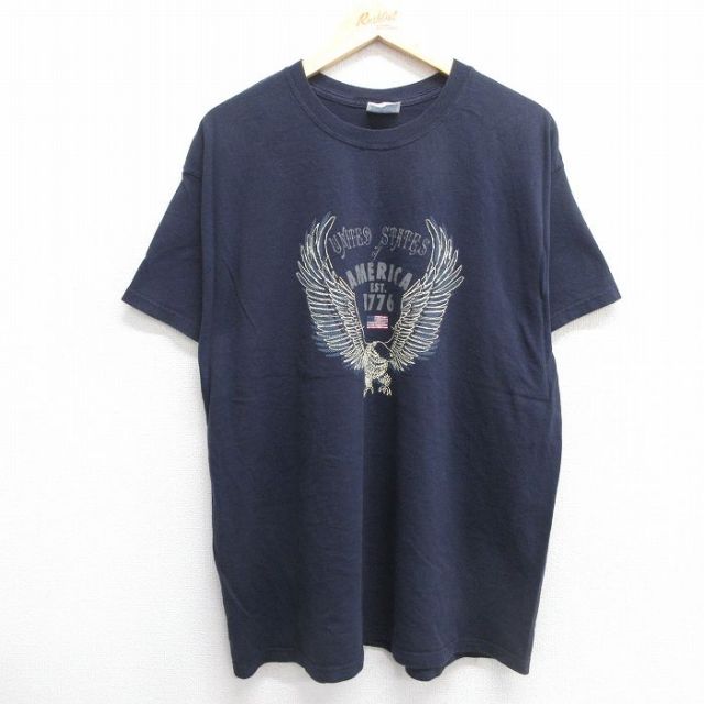 ヘインズ 00s 半袖Tシャツ ワシ ネイビー XL | 古着