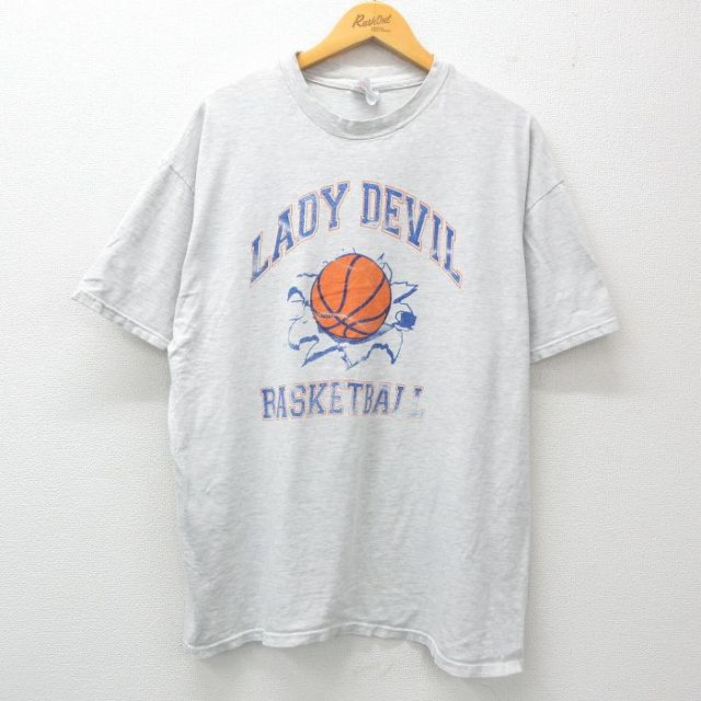 ヘインズ 90s 半袖Tシャツ バスケットボール グレー XL | 古着