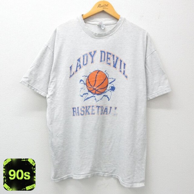 ヘインズ 90s 半袖Tシャツ バスケットボール グレー XL | 古着