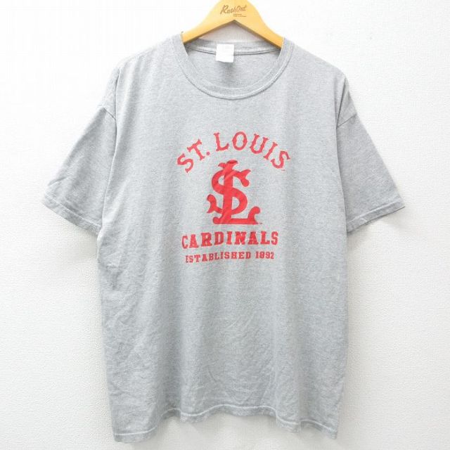 XL★古着 半袖 ビンテージ Tシャツ メンズ 00年代 00s MLB セントルイスカージナルス バトライド ビール 大きいサイズ クルーネック グレー 霜降り 25apr04 中古