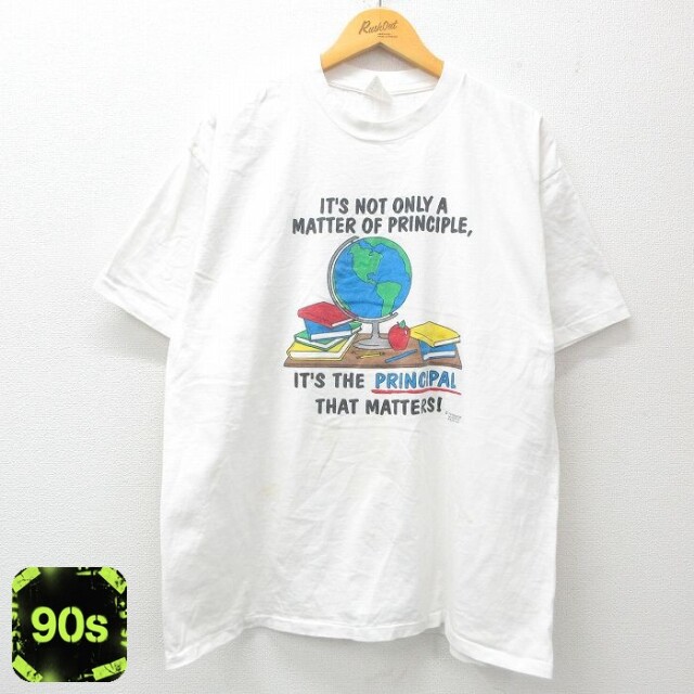90s 半袖Tシャツ 地球儀 ホワイト XL | 古着