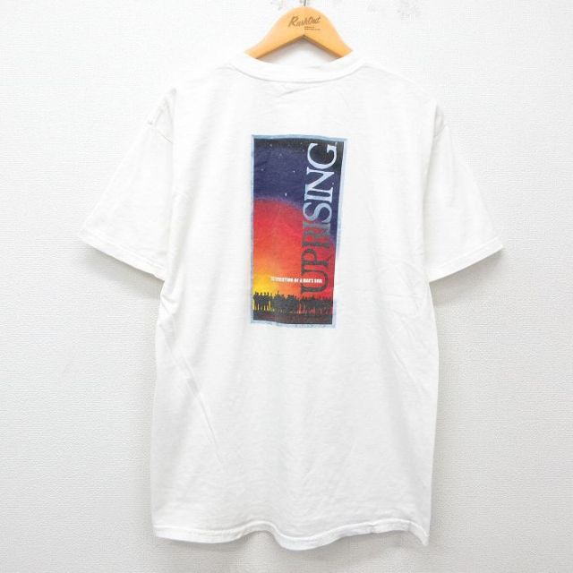 【50%OFF】L★古着 半袖 ビンテージ Tシャツ メンズ 00年代 00s UPRISING コットン クルーネック 白 ホワイト 25apr04 中古