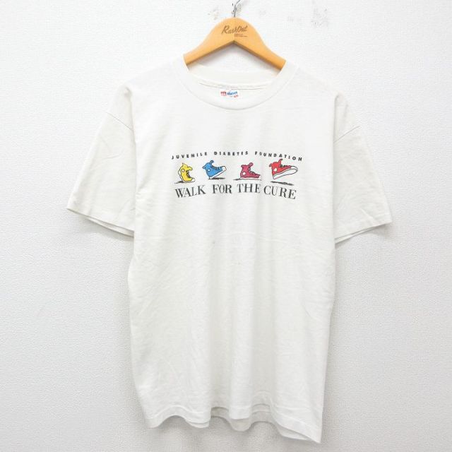 ヘインズ 90s 半袖Tシャツ WALK ホワイト XL | 古着