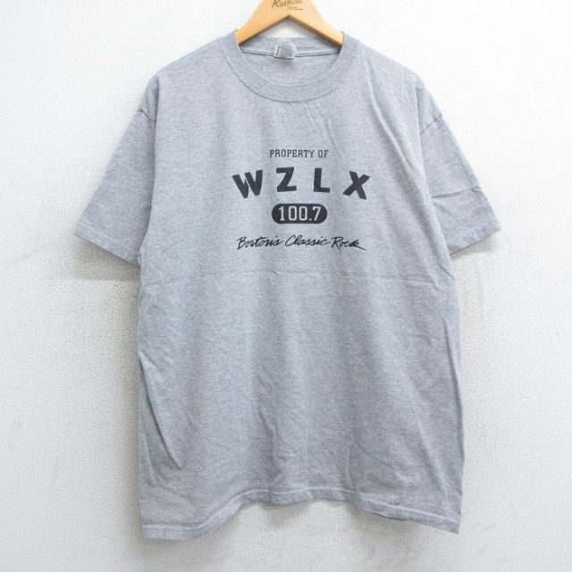 XL★古着 半袖 ビンテージ Tシャツ メンズ 00年代 00s WZLX 大きいサイズ クルーネック グレー 霜降り 25apr05 中古