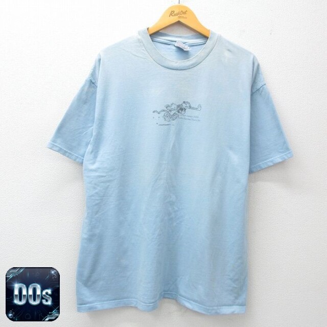ヘインズ 00s 半袖Tシャツ トラ ライトブルー XL | 古着
