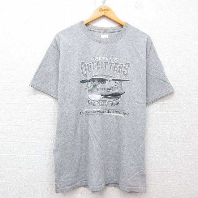 カベラス 半袖Tシャツ 飛行機 グレー XL | 古着
