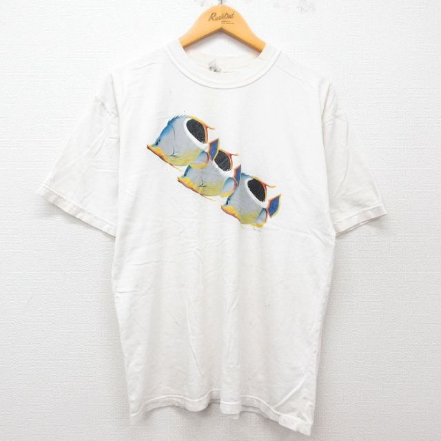 90s 半袖Tシャツ 魚 ホワイト L | 古着