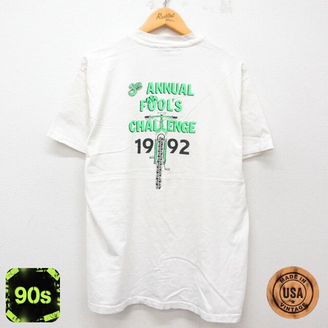 ヘインズ 90s 半袖Tシャツ 自転車 ホワイト L | 古着