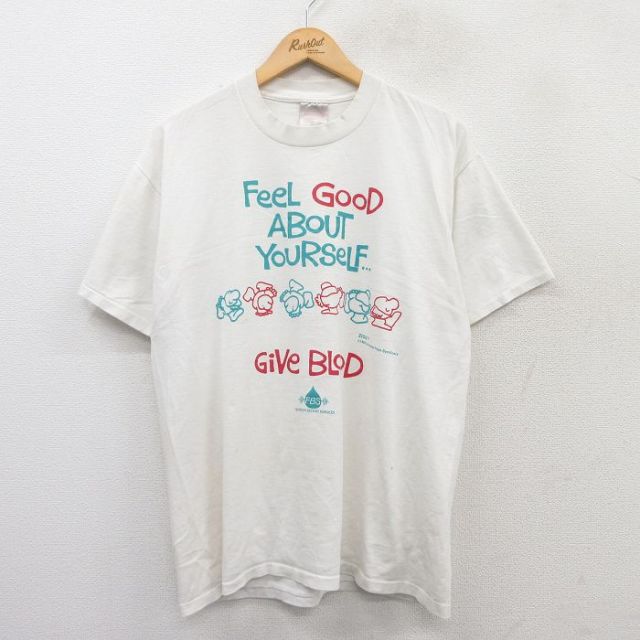 オニータ 80s 半袖Tシャツ Give BLOOD ホワイト XL | 古着