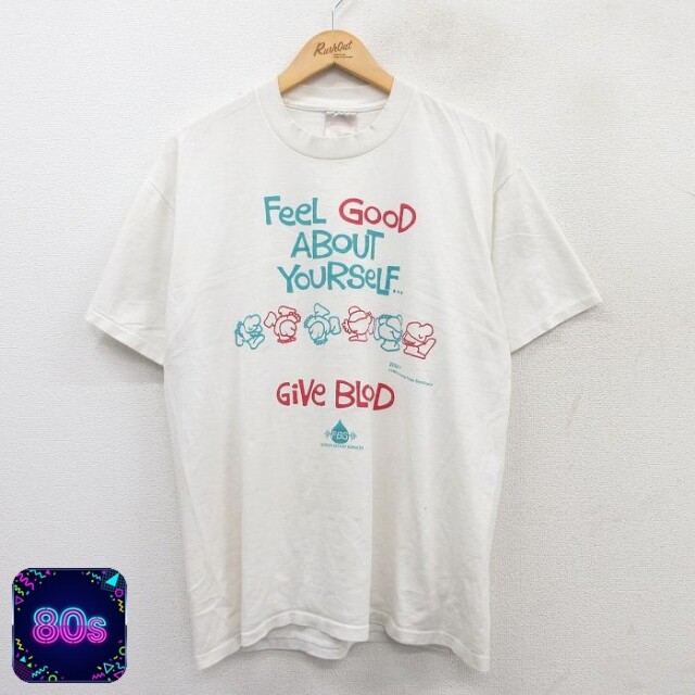 オニータ 80s 半袖Tシャツ Give BLOOD ホワイト XL | 古着