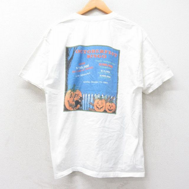 L★古着 半袖 ビンテージ Tシャツ メンズ 00年代 00s OCTOBER FEST コットン クルーネック 白 ホワイト 25apr07 中古