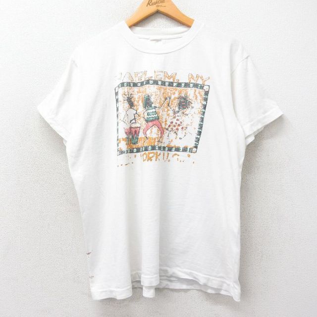 90s 半袖Tシャツ HARLEM ホワイト XL | 古着