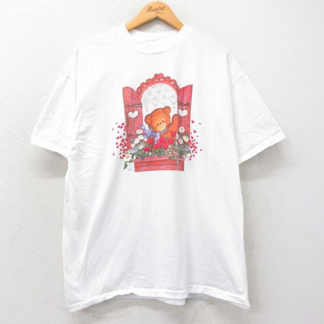 ヘインズ 90s 半袖Tシャツ クマ ホワイト XL | 古着