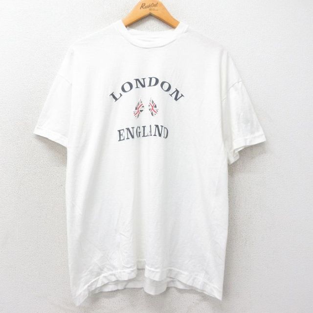 L★古着 スクリーンスターズ 半袖 ビンテージ Tシャツ メンズ 90年代 90s ロンドン イングランド コットン クルーネック 白 ホワイト 25apr07 中古