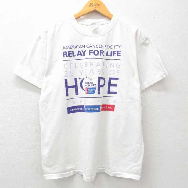 L★古着 半袖 ビンテージ Tシャツ メンズ 00年代 00s HOPE 企業広告 コットン クルーネック 白 ホワイト 25apr08 中古