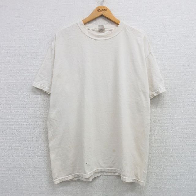 XL★古着 半袖 ビンテージ Tシャツ メンズ 00年代 00s 無地 大きいサイズ コットン クルーネック 白 ホワイト 25apr08 中古