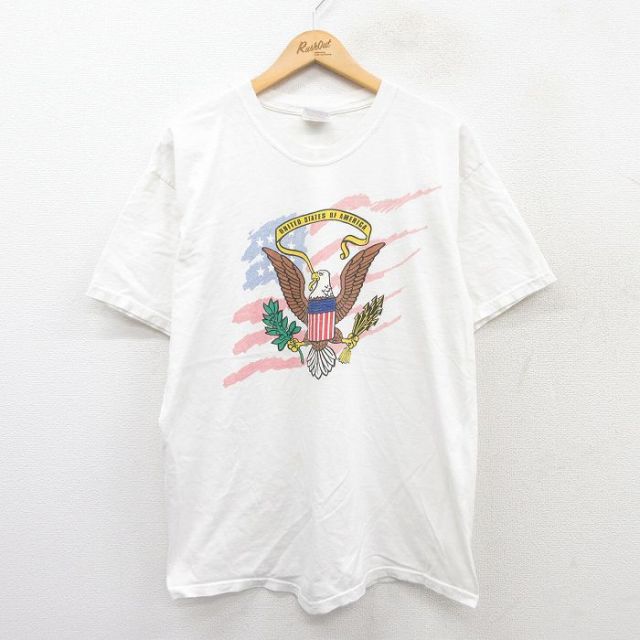 ヘインズ 00s 半袖Tシャツ 国章 ホワイト L | 古着