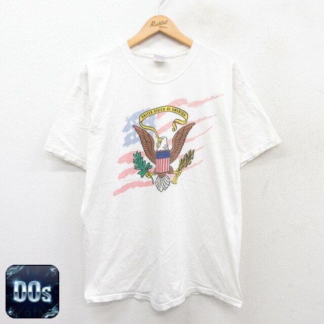 ヘインズ 00s 半袖Tシャツ 国章 ホワイト L | 古着