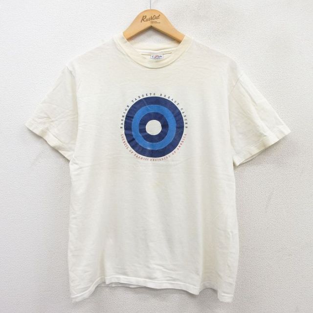 S★古着 半袖 ビンテージ Tシャツ メンズ 90年代 90s TARGETS コットン クルーネック USA製 白 ホワイト 25apr08 中古
