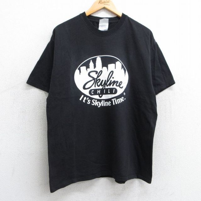 L★古着 半袖 ビンテージ Tシャツ メンズ 00年代 00s スカイライン コットン クルーネック 黒 ブラック 25apr10 中古