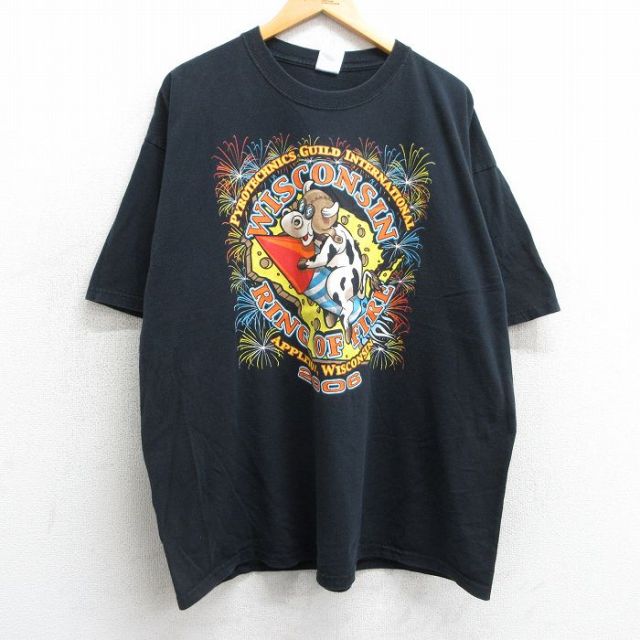 00s 半袖Tシャツ 牛 ブラック XL | 古着