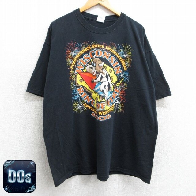 00s 半袖Tシャツ 牛 ブラック XL | 古着