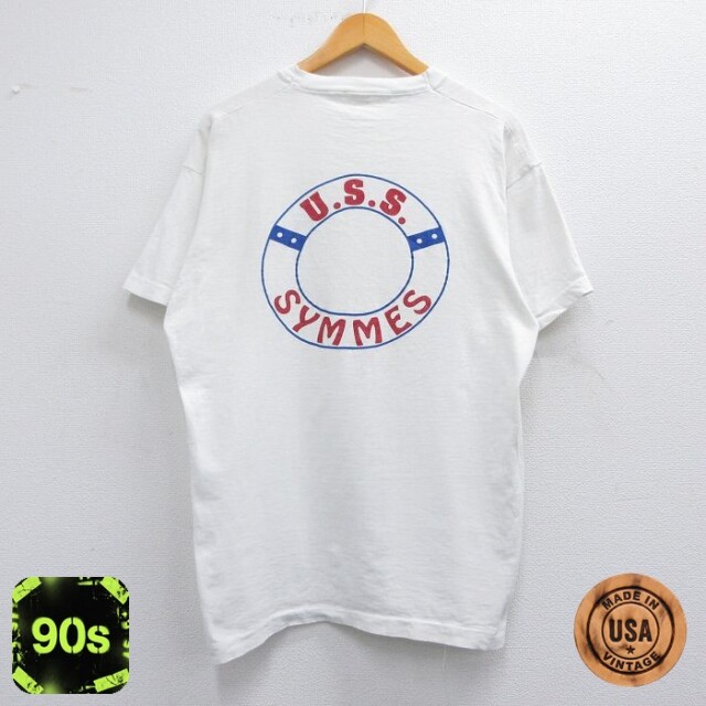 フルーツオブザルーム 90s 半袖Tシャツ U.S.S SYMMES ホワイト XL | 古着