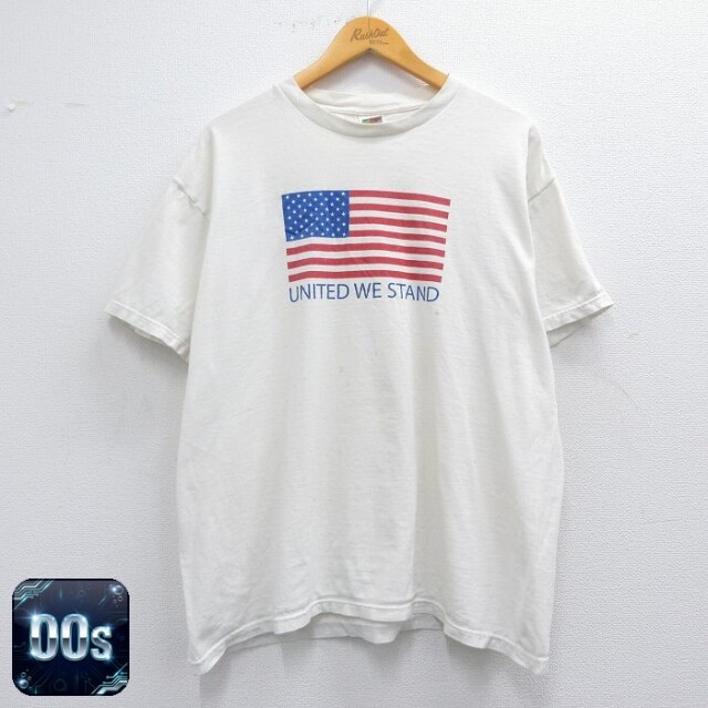 フルーツオブザルーム 00s 半袖Tシャツ 星条旗 ホワイト XL | 古着